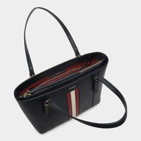 BALLY Navy Blue Supra Embossed Leather Tote Bag - BrandAlley