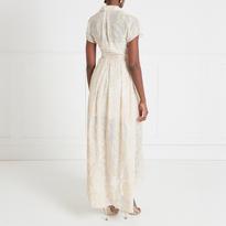 Temperley London Ivory Lace Garda Wrap Dress - BrandAlley