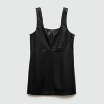 mango leather pinafore dress Faux-leather pinafore dress