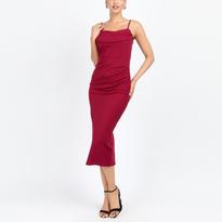 red corset midi dress Amber Red Corset Formal Maxi Dress - US 10
