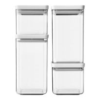 Set of 4 Light Grey TASTY+ Square Canister
