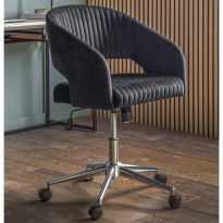 Filsham Swivel Chair, Black Velvet