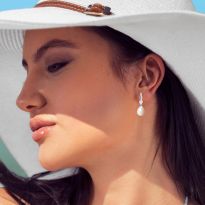 Natural White Teardrop Pearl Earrings