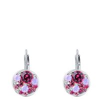 Platinum Plated Ruby Clip Earrings