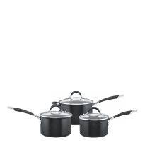 Set of 3 Momentum Hard Anodised Saucepan Set