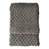 Moss Chunky Knitted Throw Grey 1300x1700mm