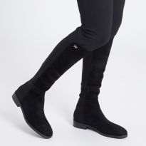 Black Suede Keelan City To The Knee Boots