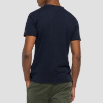 Navy Raw Cut Cotton T-Shirt