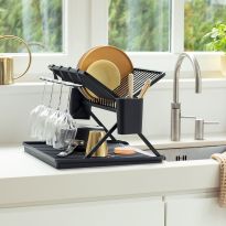 Large Black SinkSide Foldable Dish Rack