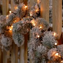 200 Battery Operated Timer Glow Worm Lights - Warm White