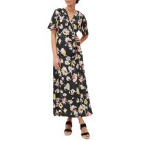 Black Floral Malala Midi Dress