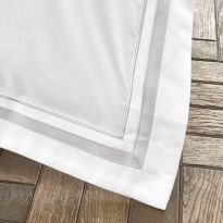 1000TC Pair of Large Square Pillowcases, White/Grey