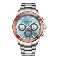 Men's Silver/Light Blue Watch