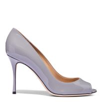 Grey Patent Peep Toe Pump Heels