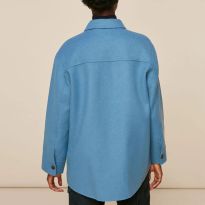Pale Blue Classic Wool Overshirt