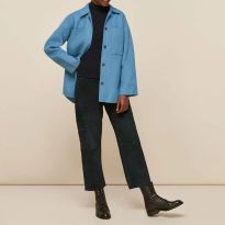 Pale Blue Classic Wool Overshirt