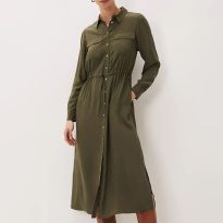 Khaki Tana Midi Shirt Dress