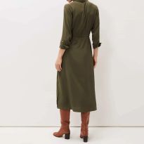 Khaki Tana Midi Shirt Dress