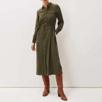 Khaki Tana Midi Shirt Dress