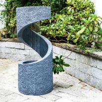 Spiral Water Feature Cement, H82Cm W35CM