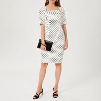 White/Black Astraea Poka Dress