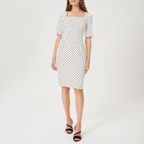 White/Black Astraea Poka Dress