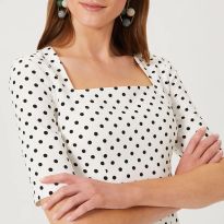White/Black Astraea Poka Dress