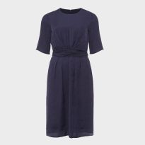 Navy Anya Jacquard Dress