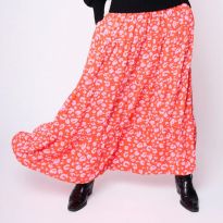 Pink Leopard Print Midi Skirt