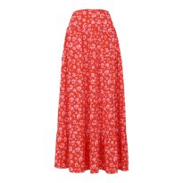Pink Leopard Print Midi Skirt