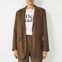 Brown Emelia Collared Blazer