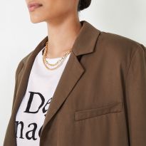 Brown Emelia Collared Blazer