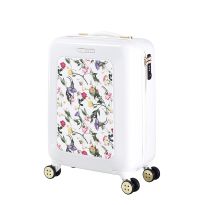 White Take Flight Scattered Bouquet Small 4 Wheel Suitcase
