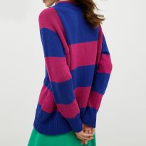 Blue/Pink Bea Stripe cotton Jumper