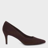 Brown Amy Court Suede Heels