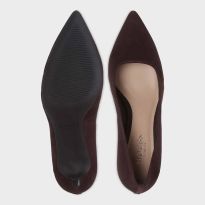 Brown Amy Court Suede Heels
