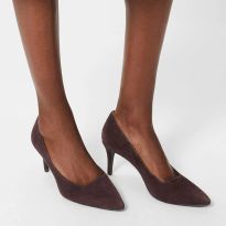 Brown Amy Court Suede Heels