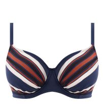 Navy Ocean Cove Gathered Full Cup Bikini Top