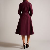 Burgundy Roseika Wool Blend Coat
