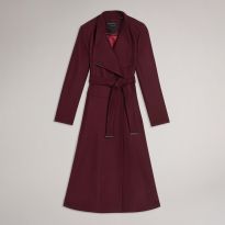 Burgundy Roseika Wool Blend Coat