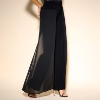 Black Chiffon Overlay Trouser