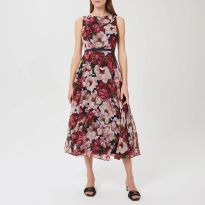 Pink Carly Floral Midi Dress