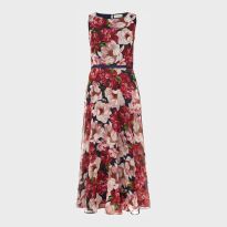 Pink Carly Floral Midi Dress