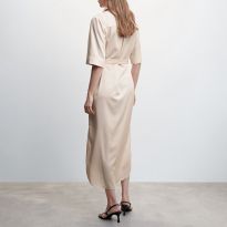 Ecru Bow Shirt Dress
