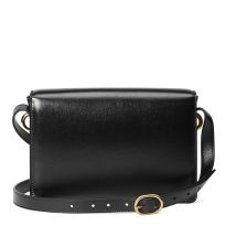 Gucci GG Leather Shoulder Messenger Bag In Black