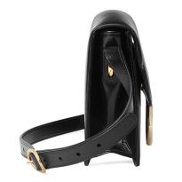 Gucci GG Leather Shoulder Messenger Bag In Black