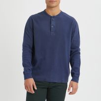 Navy Vintage Henley Shirt