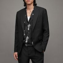 Black Bane Single Breasted Wool Blend Blazer