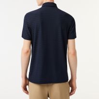Navy Striped Short Sleeve Polo Shirt