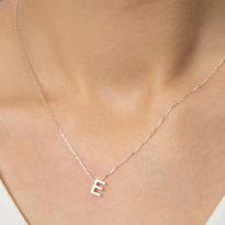 Silver &quot;E&quot; Necklace